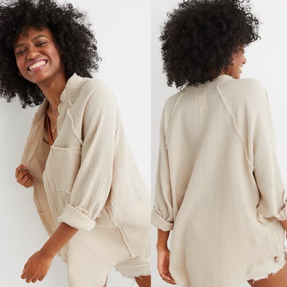 Aerie Pool-To-Party Cover Up Shirt